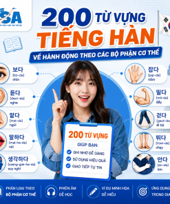 200 từ vựng tiếng Hàn về hành động theo bộ phận cơ thể con người